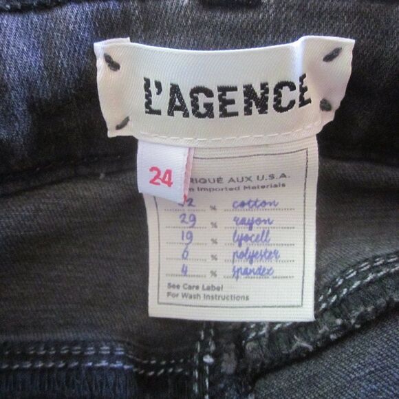 L'Agence Paris Womens Margot High Rise Skinny Style Jeans Size 24 Charcoal Wash - Picture 4 of 10